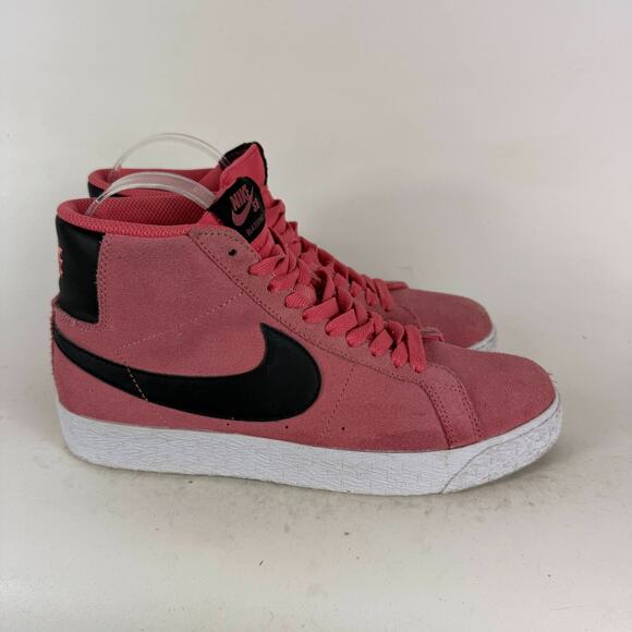 Nike SB Zoom Blazer Mid Sneakers Mens 7 Pink Suede Lace Up Mid Top Running Shoes - Picture 2 of 10